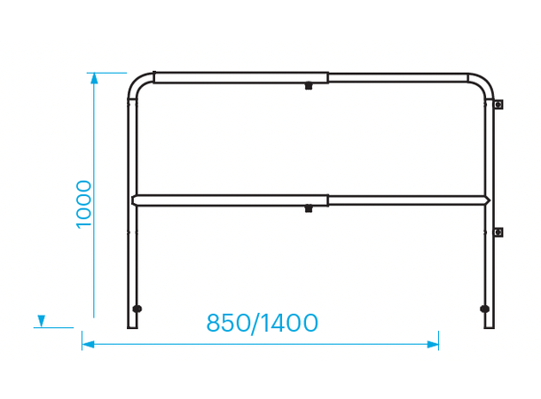 PROLYTE SM-RAIL Easyrail rekkverk 30Kg, justerbart 84-140cm