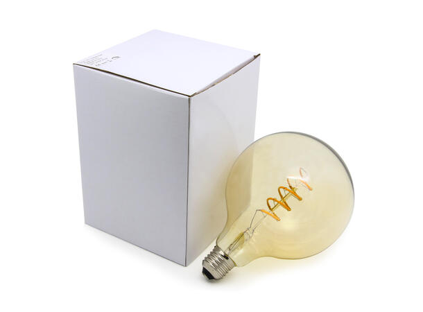 SBL LED filament pære E27, 4W. 2200K Ra>95. Ø80mm x H 118mm. Amber glass
