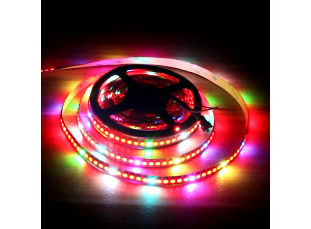 SBL LED strip RGB 60 LED/m Pixelkontroll 5 meter, 10mm, innendørs. 5V, §S