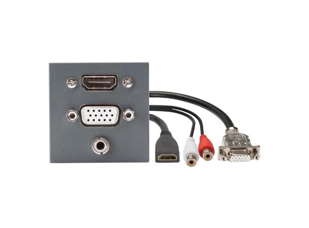 SOMMER W45A-6276 SYSWALL45 Modul Antrasitt. HDMI/DVI/3.5mm MiJ. Kabel ut