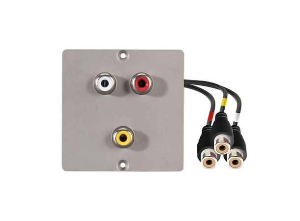 SOMMER W50M-2359 SYSWALL50 Modul Stål. 3 x RCA til 3 x RCA m/30cm kabel