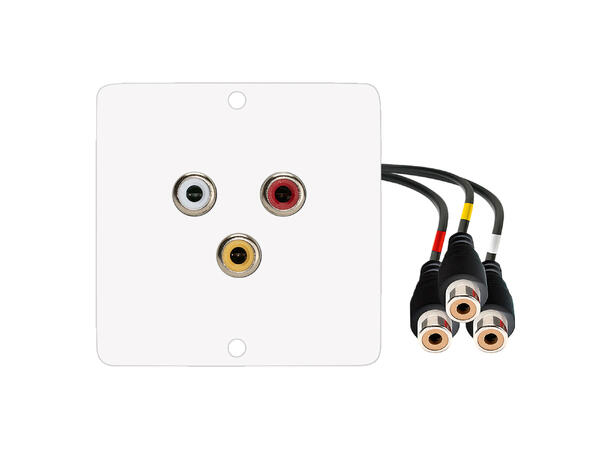 SOMMER W50W-4559 SYSWALL50 Modul Hvit. 3 x RCA til 3 x RCA m/30cm kabel