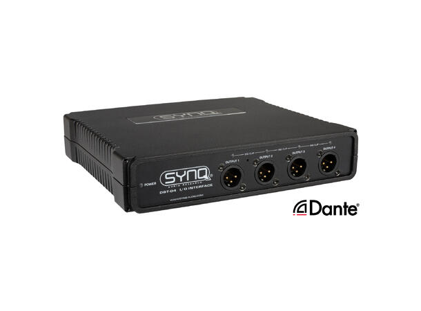 SYNQ DBT-04 Dante Audio bridge 4 x XLR ut, 8 x 8 Matrix