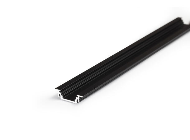 TOPMET Aluprofil GROOVE10_C 24x7mm 2m, Sort, Opal diffusor