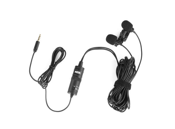 BOYA BY-M1DM dobbel myggmikrofon For kamera/smarttelefoner/nettbrett/PC