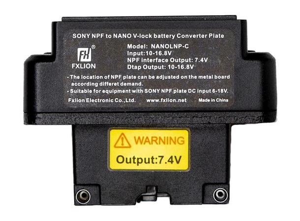 FXLION Nano NPF adapter 7.4V plate Sony NPF til V-lock konverter plate