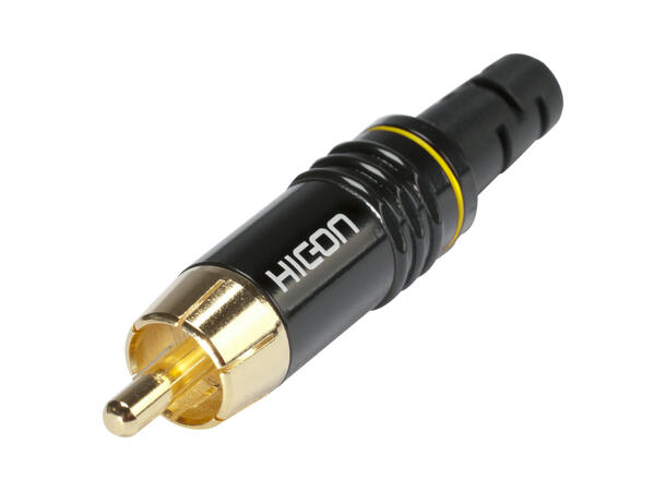 HICON HI-CM06-YEL RCA han for kabel Gul fargering. For kabel Ø4-6mm
