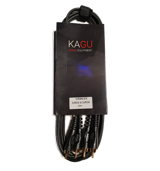 KAGU 2 x RCA til 2 x RCA, 3 meter Sort