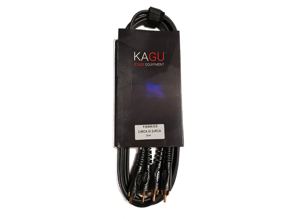 KAGU 2 x RCA til 2 x RCA, 3 meter Sort