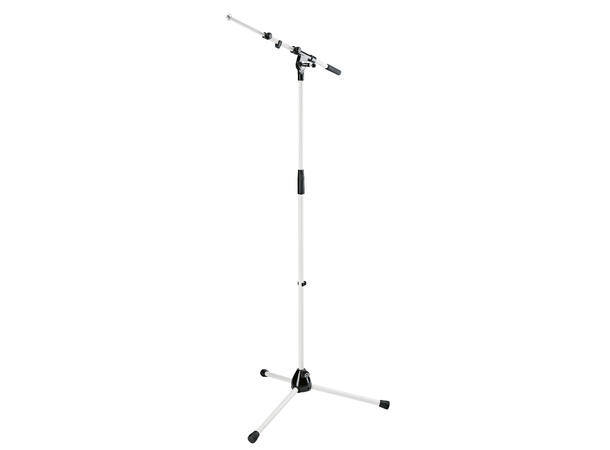K&M 210/9 Mikrofonstativ m/galge Lange ben. Hvit