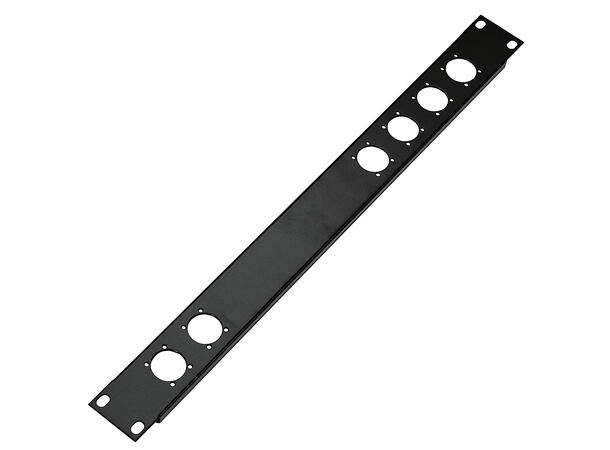 K&M 28306 Rackpanel. 6 x "D" hull 1U, Vekt: 0,2 kg.