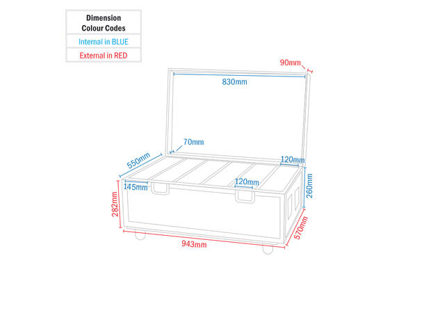 LEDJ Spectra QX40 Flight case Fits 4 x QX40