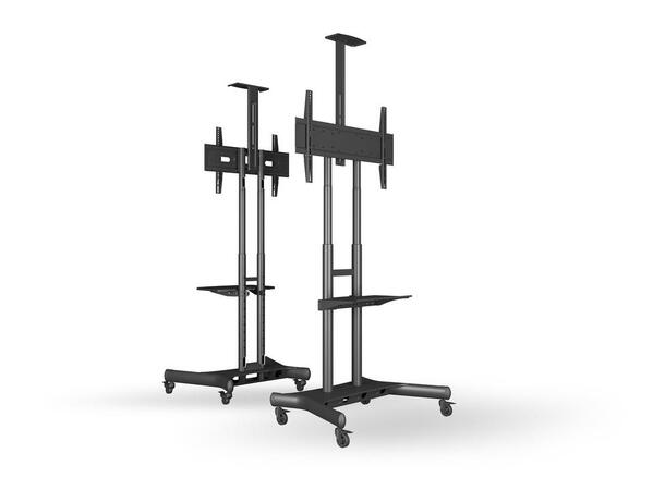 MULTIBRACKETS Gulvtralle basic, VESA 90kg, 800 x 500m, 42 - 50", hylle, Sort