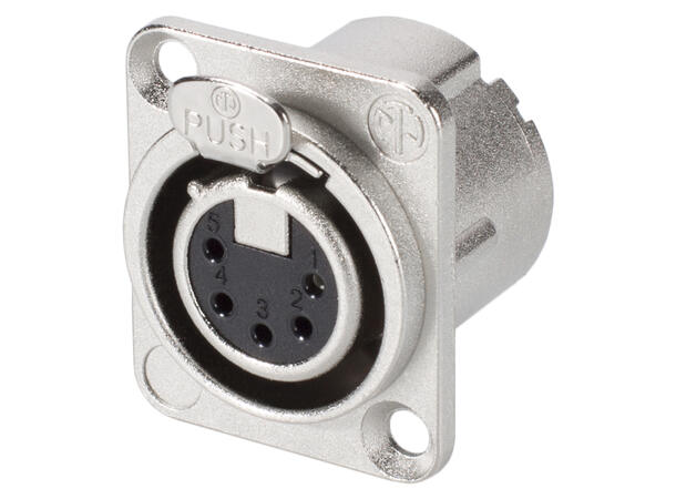 NEUTRIK NC5FDLX 5-pin XLR hun, chassis Nikkel. For D-panel