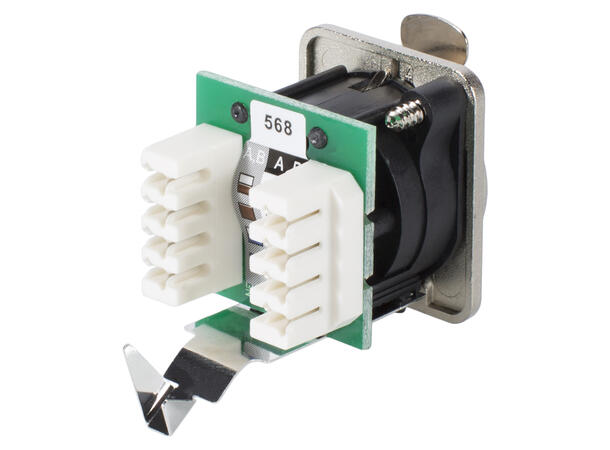 NEUTRIK NE8FDV-YK EtherCon RJ45 Cat5e Nikkel. For D-panel. Krone tilkobling