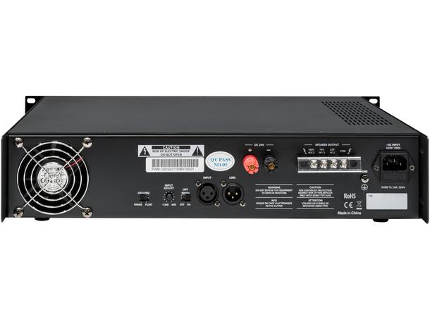 PROAUDIO Effektforsterker 1 kanal 120W Lavohmig eller 100V linje. 19/2U"