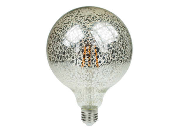 PROLITE LED Filament pære, Globe E27 6W, 2100K, Dimbar, Crackle