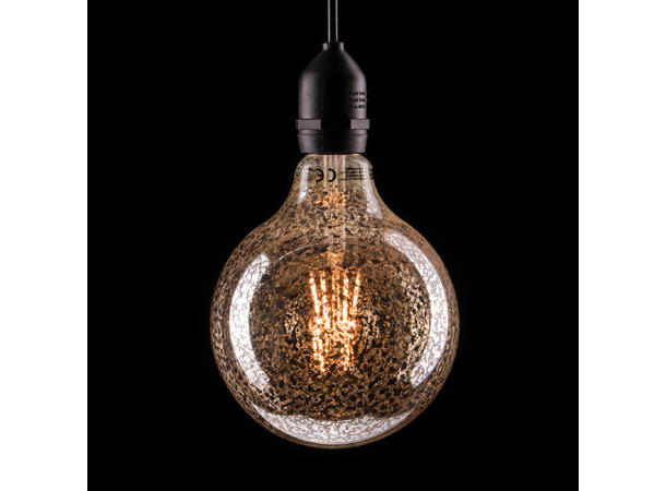 PROLITE LED Filament pære, Globe E27 6W, 2100K, Dimbar, Crackle