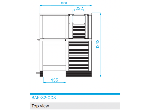 PROLYTE BAR-32 Barrikadeport 100cm, For Multikabel