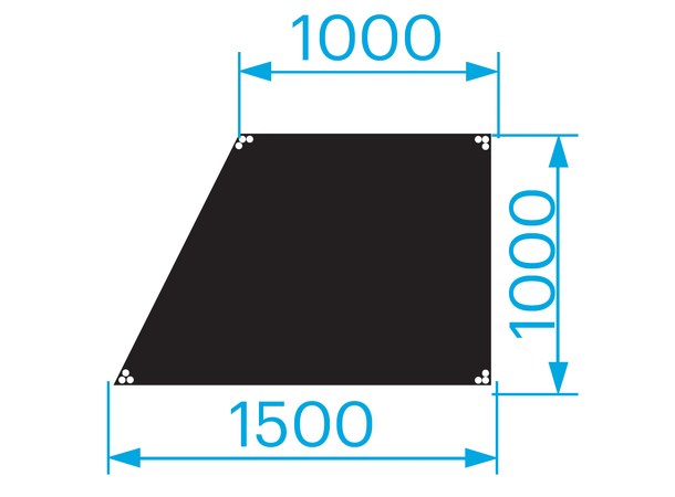 PROLYTE SM-D StageDex Basic scenepodie Trapes, 1x1x1,5M, Ubehandlet, Venstre