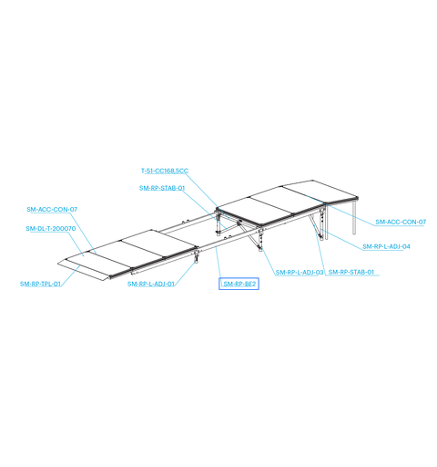 PROLYTE SM-RP StageDex vange 200cm, sidevange For StageDex Rampe