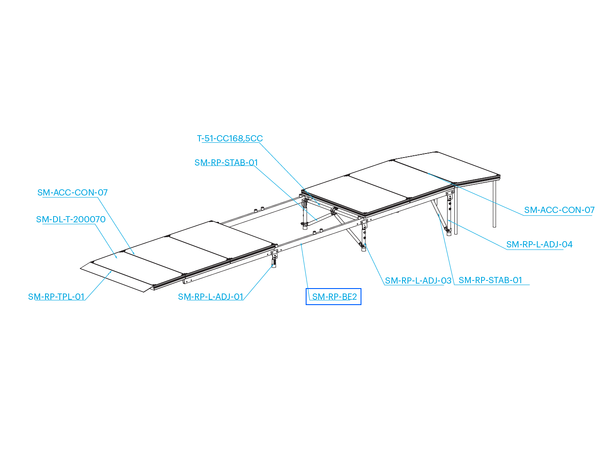 PROLYTE SM-RP StageDex vange 200cm, sidevange For StageDex Rampe