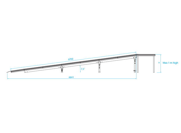 PROLYTE SM-RP StageDex vange 200cm, sidevange For StageDex Rampe