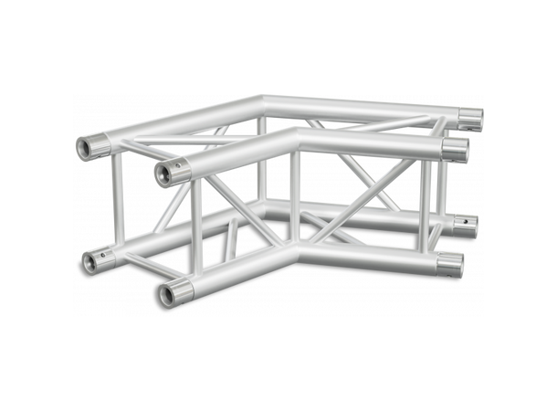 PROTRUSS HQ30L 2-veis hjørne HD, 120° Alu. Ø50x3mm rør. Koblingskit inkludert