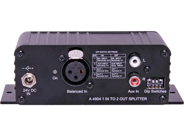 REDBACK A4904A 1 inn/2 ut Audio splitter Balansert/Ubalansert inn/ut