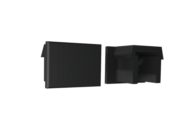 SBL endekappe for 15 x 12 mm profil Sort. Par