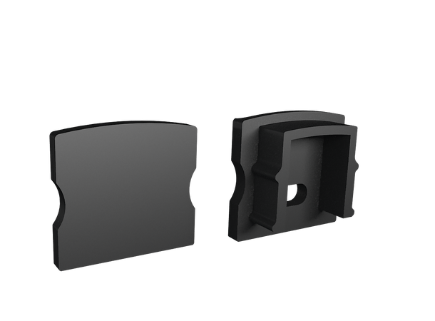 SBL endekappe for 17 x16 mm profil Sort. Par