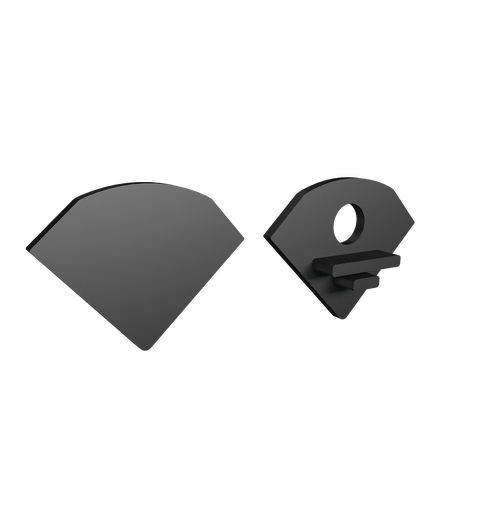 SBL endekappe for 25 x 18 x 18 mm profil Sort. Par