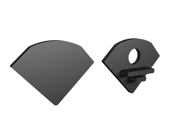 SBL endekappe for 25 x 18 x 18 mm profil Sort. Par