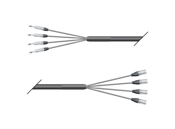 SOMMER QMN4 Multikabel, 04/00- 200 2m. 4 x XLR Han/TRS Jack. NEUTRIK