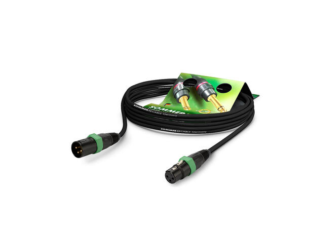 SOMMER SQ35U Mikrofonkabel, 15m 4x0,20 mm², XLR/XLR, NEUTRIK, grønn ring