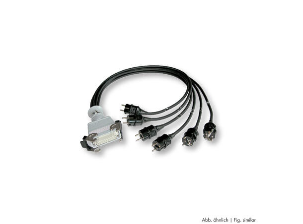 SOMMER TV8B-M06/00-0100 Break inn 1m. 6 x Schuko han til 16-pin Harting
