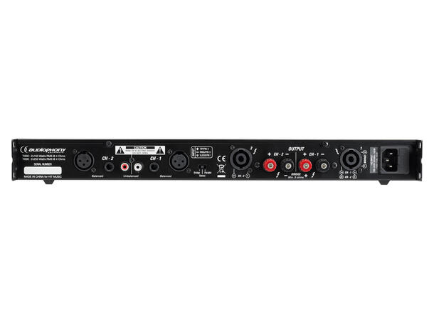 AUDIOPHONY Ti300 Forsterker 2x150W RMS/4Ohm. Vifteløs