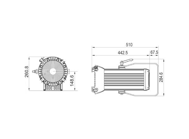 BRITEQ BT-THEATRE HD2 Fresnel 200W RGBAL, 2700-5600K, CRI>90RA, 14-55°