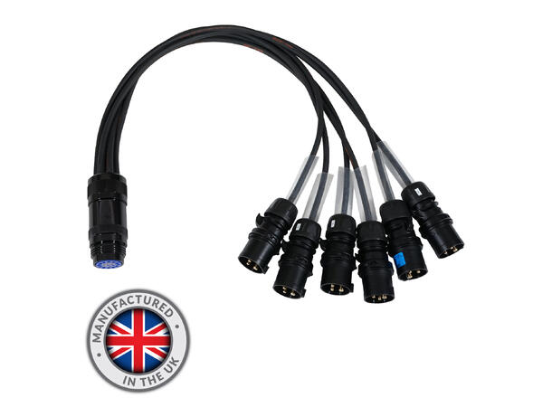 ELUMEN8 16A Male - Socapex 19-Pin Female 1.5mm Fan-In Cable