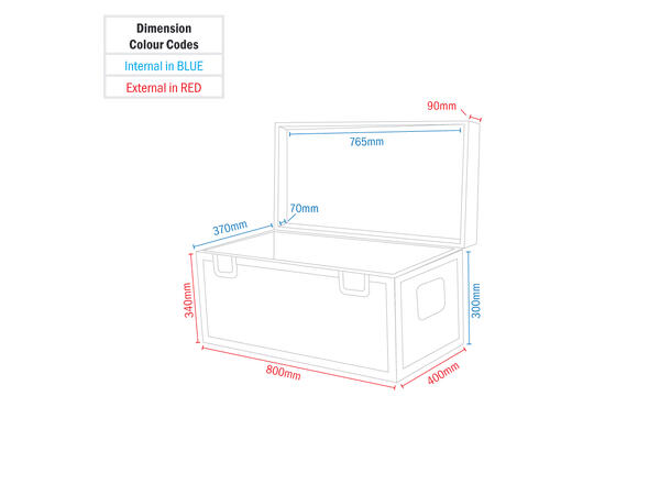 ELUMEN8 Large Road Case 800 x 400 x 340mm (BxDxH)