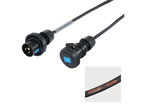 ELUMEN8 PCE 16A Skjøtekabel, IP67 1,5m, 3 x 2,5mm2, H07RN-F