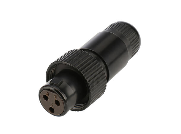 HICON HI-XMCF3-HD-B 3-pin Mini XLR hun IP67. Maks kabel Ø 4.7mm