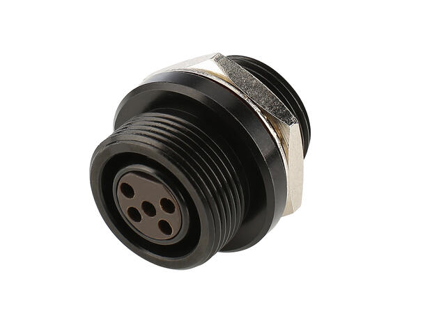 HICON HI-XMEF5-HD-B 5-pin Mini XLR hun IP67. For chassismontering. Loddetilk.