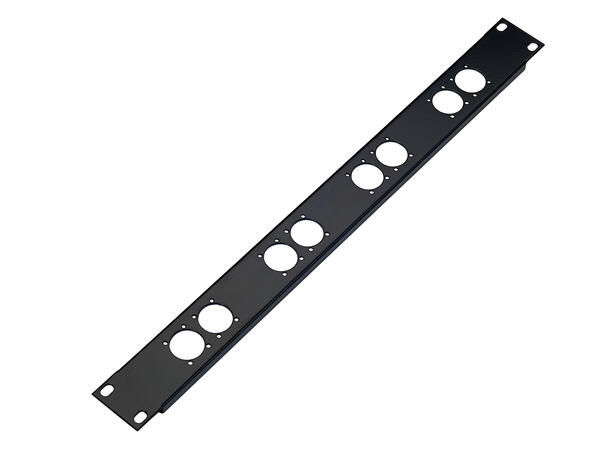 K&M 28308 Rackpanel. 8 x "D" hull 1U, Vekt: 0,2 kg.