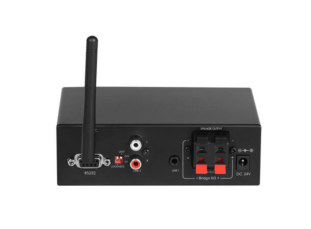 McLelland AMP-D20BR 2-kanals forsterker 2 x 17W @ 4 Ohm. Bluetooth. RS-232