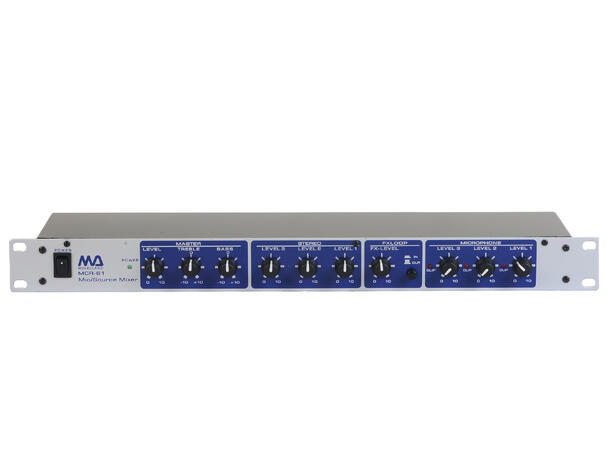 McLelland MCR-61 Rackmikser 6 kanaler 3 x Mikrofon og 3 x Stereo Linje inn