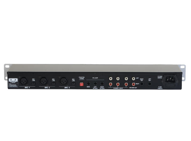 McLelland MCR-61 Rackmikser 6 kanaler 3 x Mikrofon og 3 x Stereo Linje inn