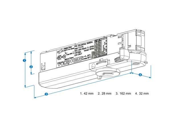 NA Global Pulse 3-C Adapter-Driver 200-700mA, 8,8-31W, sort 