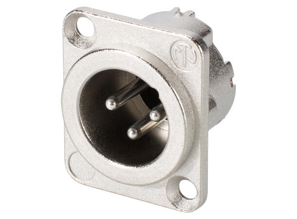 NEUTRIK NC3MDLX 3-pin XLR han, chassis Nikkel. For D-panel
