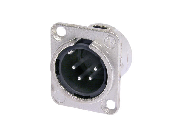NEUTRIK NC4MDL1 4-pin XLR han, chassis Nikkel. For D-panel